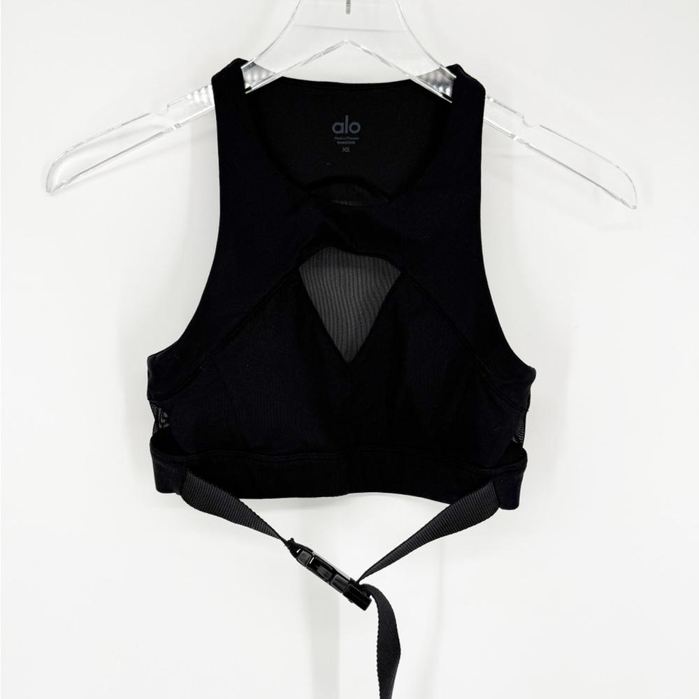 Alo Yoga Catch the Vibe‎ Buckle Sports Bra XS Black - Picture 2 of 7
